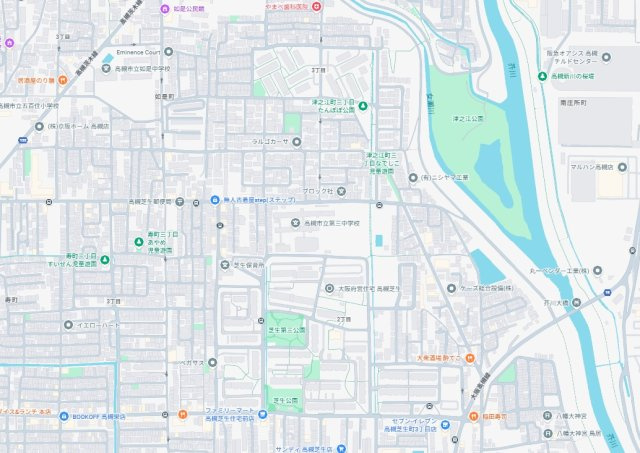 高槻市芝生町　新築一戸建ての地図