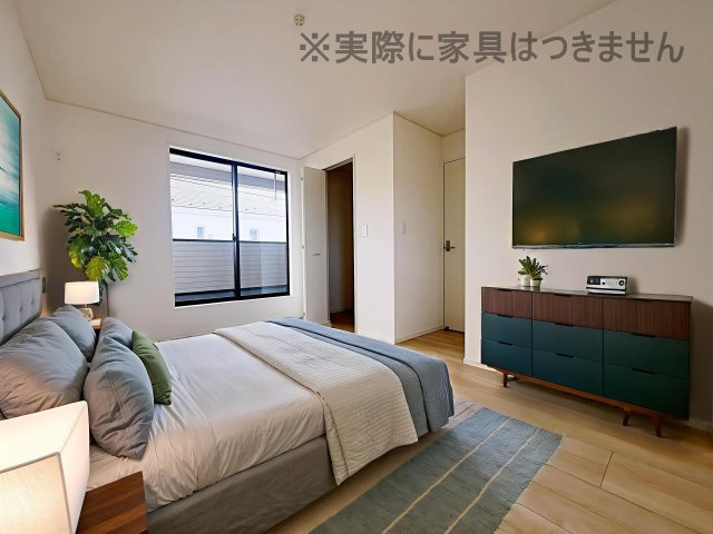 新築戸建・新築建売　二本松市油井第5　油井小・安達中の洋室|画像はバーチャルホームステージングの加工による演出で、実際の家具は付きません。