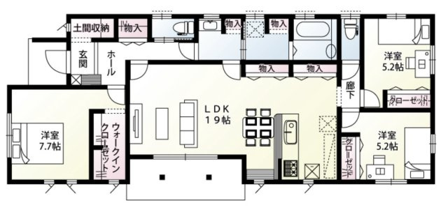 【間取り】 | 行田市佐間3丁目　新築戸建　全8棟　3号棟