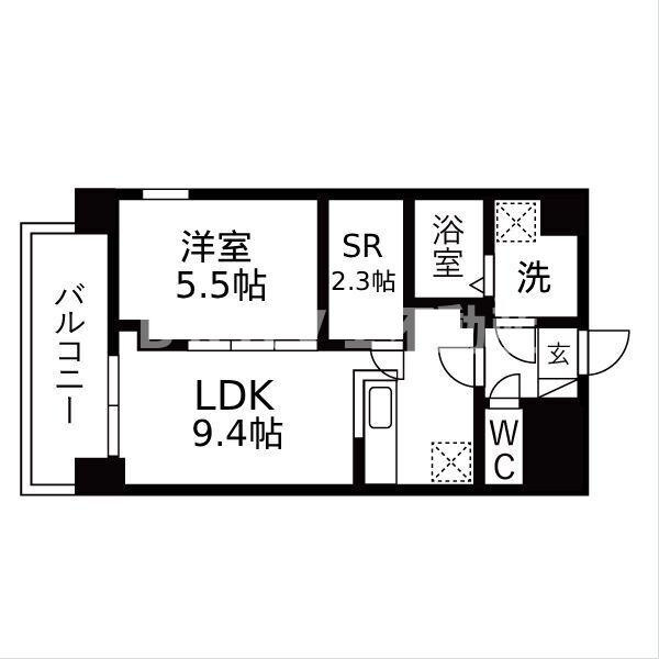 パークス堺筋本町　BRAVI不動産の間取り|【パークス堺筋本町】間取りです
