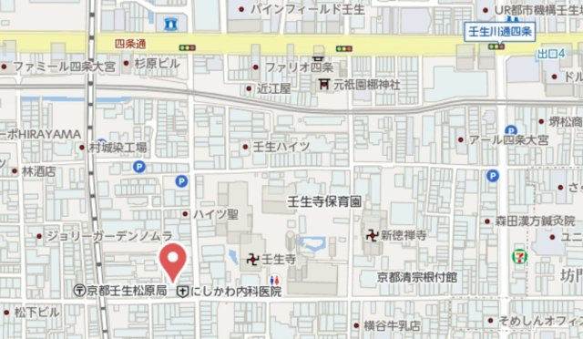京都市中京区壬生高樋町　中古戸建の地図