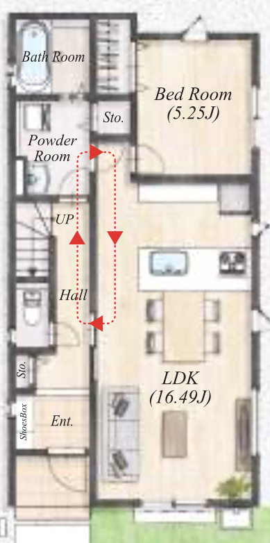 【仲介手数料無料】入間市下藤沢２３期全２棟２号棟　入間の新築なら西武ハウジングの間取り