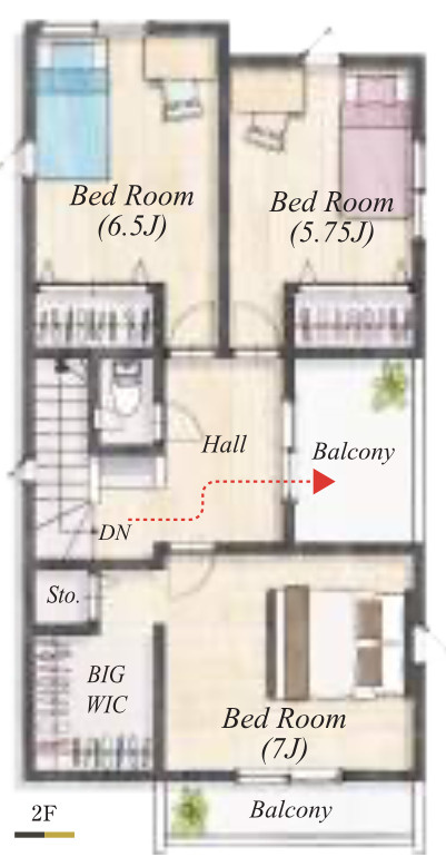 【仲介手数料無料】入間市下藤沢２３期全２棟２号棟　入間の新築なら西武ハウジングの間取り