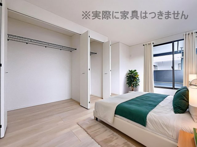 新築戸建・新築建売　二本松市油井第5　油井小・安達中の洋室|画像はバーチャルホームステージングの加工による演出で、実際の家具は付きません。