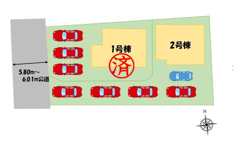 売新築戸建　中央区馬郡町の区画図