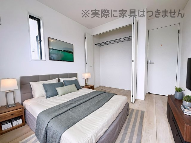 新築戸建・新築建売　二本松市油井第5　油井小・安達中の洋室|画像はバーチャルホームステージングの加工による演出で、実際の家具は付きません。