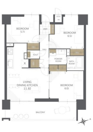 舟入中町パークホームズの間取り