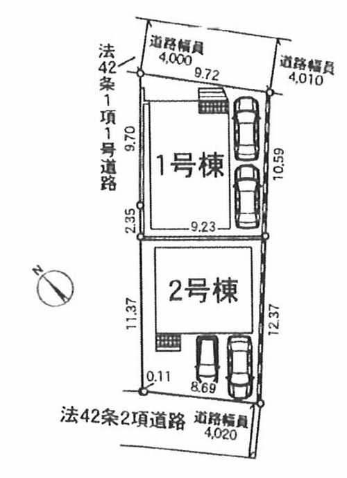 相模原市中央区田名第144　新築戸建全2棟の区画図