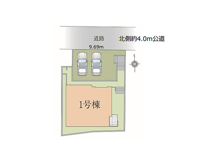 【区画図】 | 川越市田町　新築一戸建住宅　全1棟　(ふじみ野店) | 東武東上線「川越市」駅徒歩8分の好立地です！
カースペースには駐車2台可能な為、セカンドカーにも対応できます。