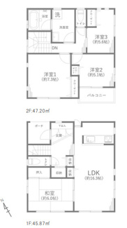 【間取り】 | 千葉市稲毛区園生町　中古戸建　スポーツセンター駅 | 間取り：4LDK
建物面積：93.07㎡（28.15坪）
土地面積：100㎡（30.25坪）