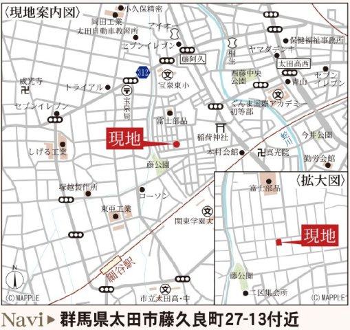 新築戸建・新築建売　太田第7藤久良町　宝泉東小・城西中の地図