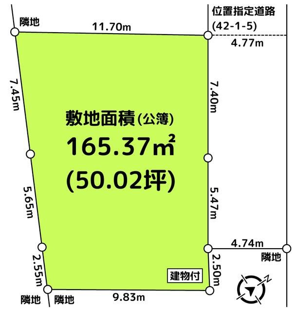 明石市大久保町西島　土地の土地図|約50.02坪です。