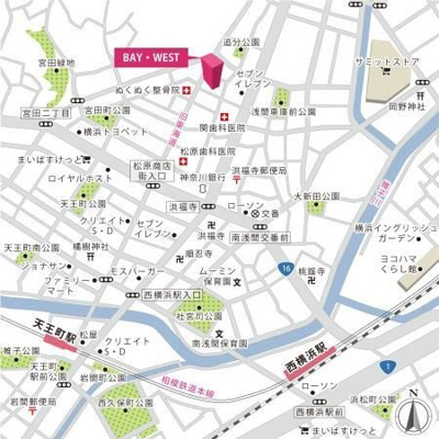 【地図】 | ＢＡＹ・ＷＥＳＴ | 賃貸 神奈川県横浜市西区浅間町４丁目
