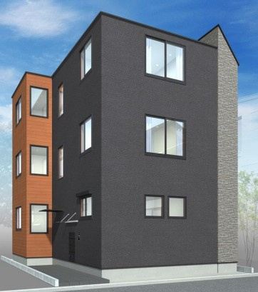 川崎市多摩区登戸新町のアパートの外観パース