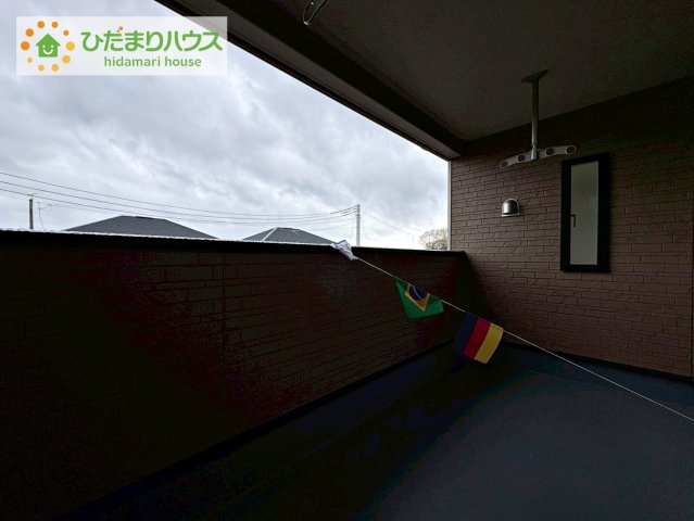 常陸大宮市姥賀町第3　新築戸建　6号棟のバルコニー|広々としたバルコニー。お洗濯物もぜーんぶ干せちゃいます！！