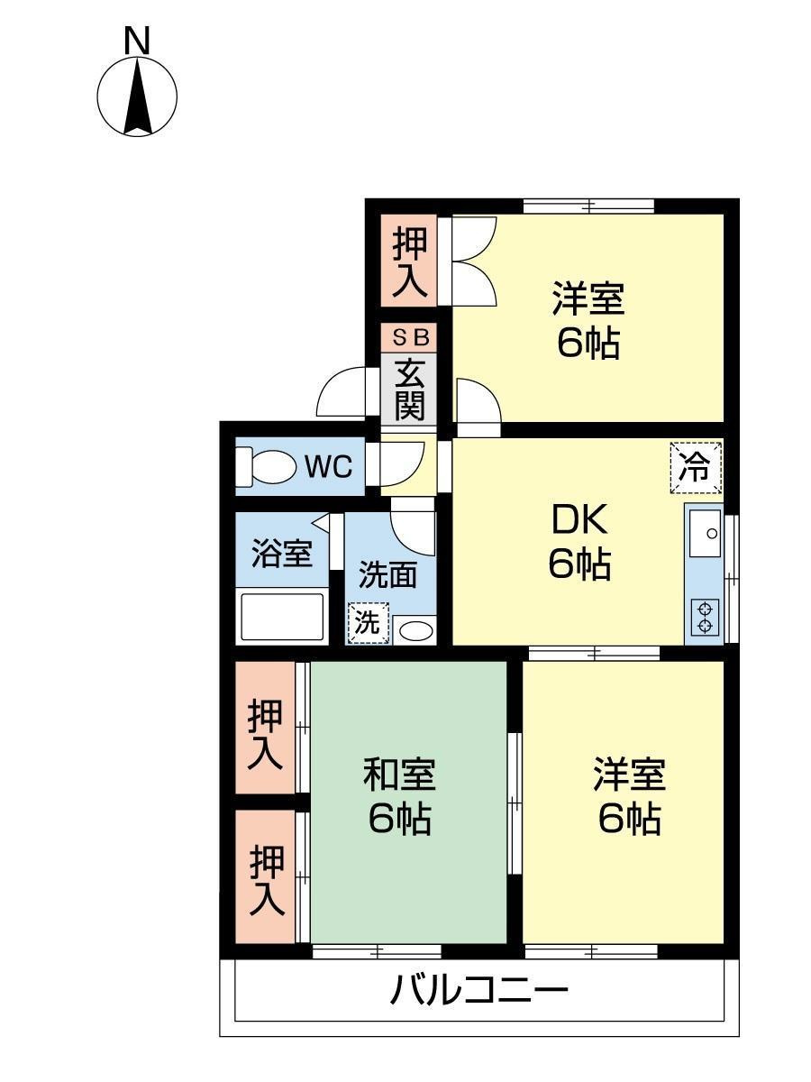 セジュール八橋Ｂの間取り