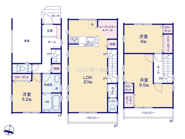 《仲介手数料無料》和光市南１丁目8-40新築一戸建てフィットエーの間取り