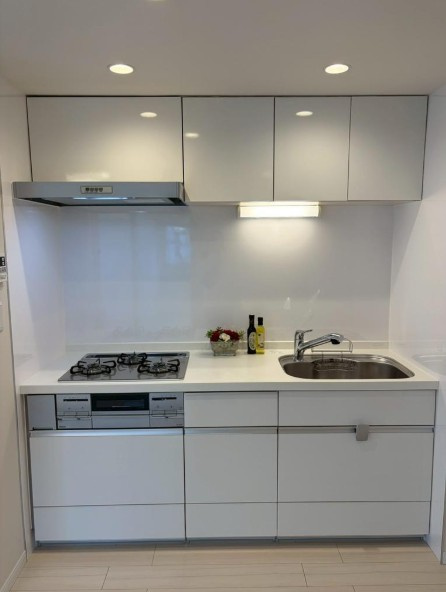 豊栄新都心マンションのキッチン|豊栄新都心マンション：浄水器・３口コンロ付きシステムキッチンです！