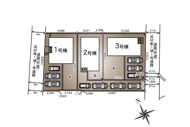 合志市須屋第18-3棟（2号棟）の区画図|配置図（2号棟）