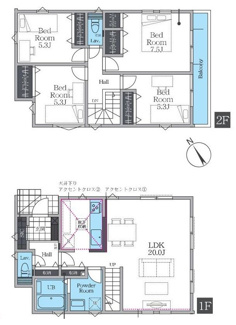 【間取り】 | 茅ヶ崎市今宿  1号棟 3期 | 4LDK　都市ガス　網戸標準仕様　シャッター3箇所付　Ｗロックディンプルキー　二部屋から行き来できるバルコニー　食洗器・浄水器　浴室乾燥機+窓　全居室収納　SIC　LDK20帖