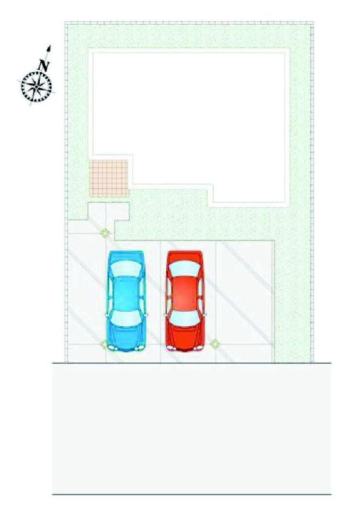 前橋市上小出町3期　2号棟　新築住宅の区画図|駐車場２台以上ご用意しています！
並列駐車なので車の出し入れもしやすいですよ！