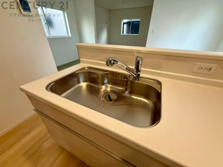 大きなシンクでお鍋などの大きな調理器具を洗う際にも便利です。