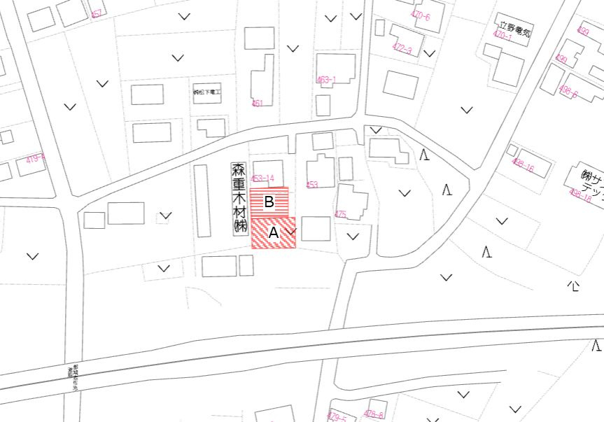 都城市乙房町の売地の土地図