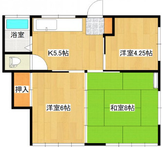 石巻市　S造一棟アパートの間取り