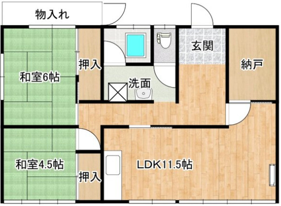 石巻市　S造一棟アパートの間取り