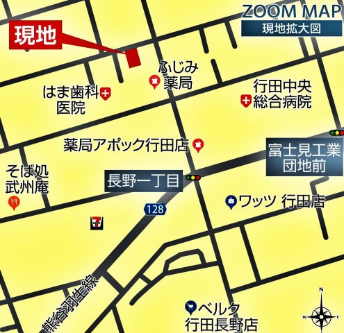 新築戸建・新築建売　行田市富士見2丁目2期【長期優良住宅】桜ヶ丘小・長野中の地図