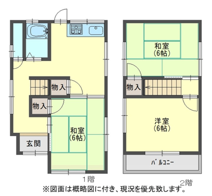 明石市二見町西二見　中古戸建の間取り|3DKです。