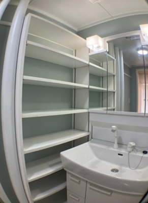 【独立洗面台】 | 入間富岡市街地住宅２号棟 | タオルや日用品などをたっぷり収納できます