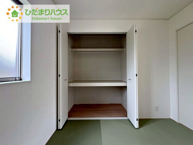 常陸大宮市姥賀町第3　新築戸建　8号棟の和室|"和室にも大容量のクローゼット完備！
お布団やお子様のおもちゃなどがスッキリ収納できますね(^^♪"