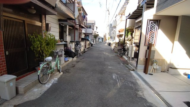 尼崎市大庄北　新築戸建の前面道路含む現地写真