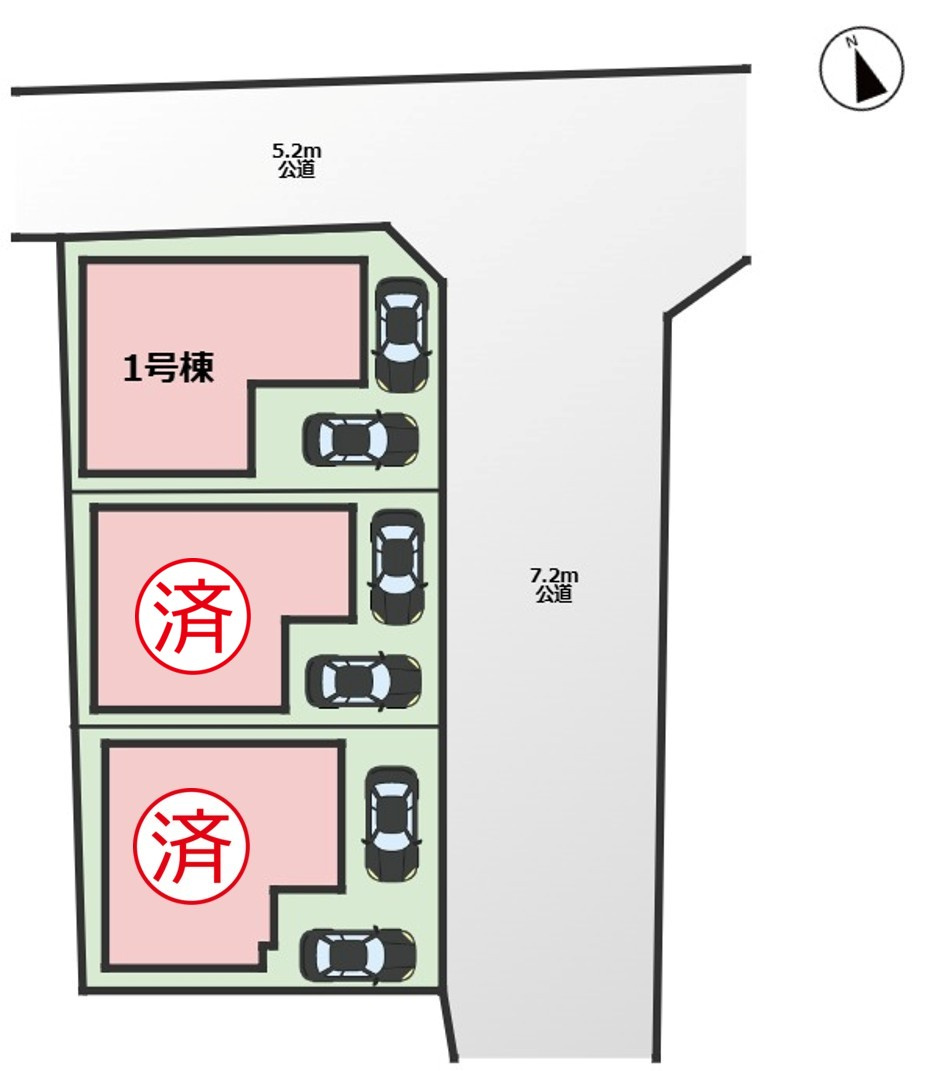 Terrechez千種区城木町1期｜名古屋市の戸建ならホームアップの区画図