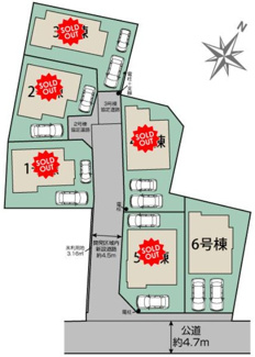 【区画図】 | 【仲介手数料無料！！】日野市南平5丁目　新築戸建て（全6棟）6号棟　4830万円
