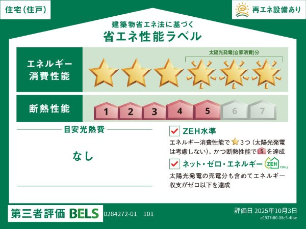パラディの省エネ性能ラベル|省エネ性能ラベル