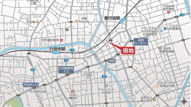 新築戸建・新築建売　行田市桜町1丁目【長期優良住宅】東小・長野中の地図