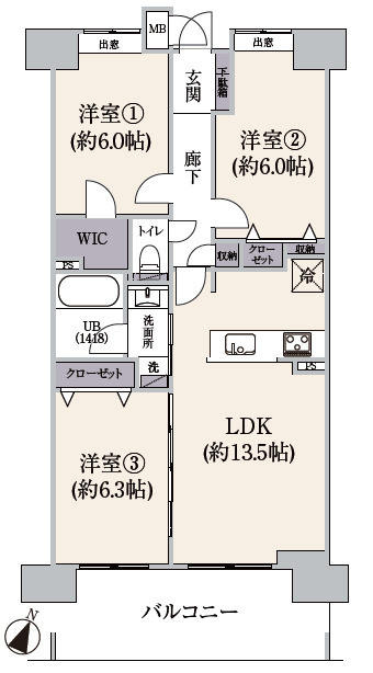グリーンコート平塚コンサイトの間取り