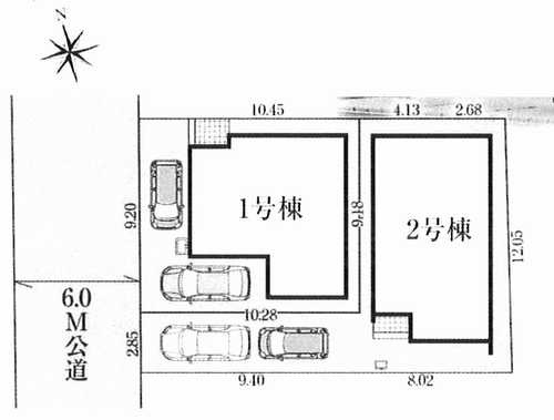 相模原市中央区星が丘2丁目　新築戸建全2棟の区画図