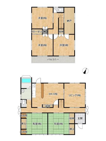 筑西市下岡崎　中古戸建の間取り