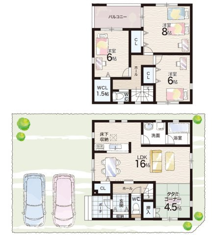 西脇市郷瀬町　第2期　新築一戸建ての間取り|1号地
