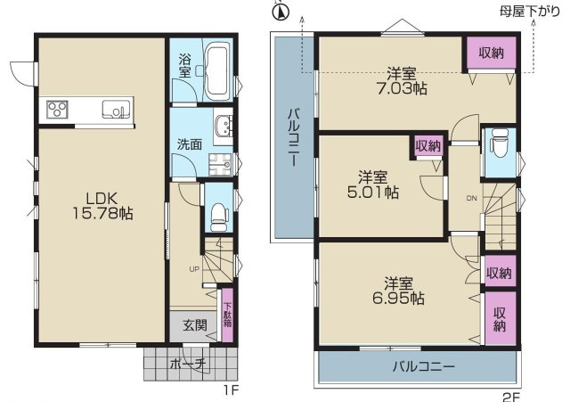 三鷹市大沢１丁目 京王線 調布駅 新築戸建の間取り