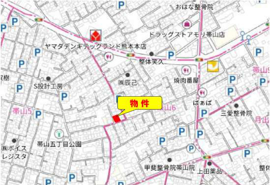 よかタウン／中央区帯山5丁目1期／2号棟の地図