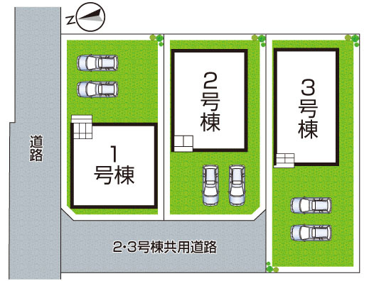 西脇市郷瀬町　第2期　新築一戸建ての区画図|全3区画