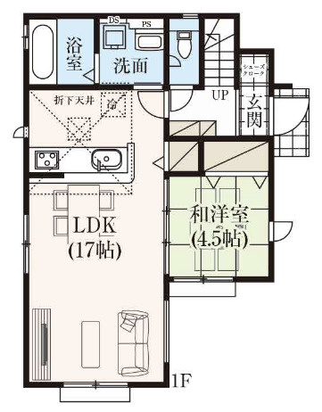 【仲介手数料無料】狭山市柏原２１期全５棟１号棟　狭山市の新築なら西武ハウジングの間取り