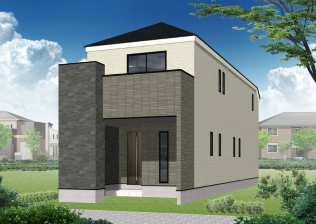 練馬区桜台2丁目　車庫付ハイグレード住宅　全2棟の外観パース|B号棟