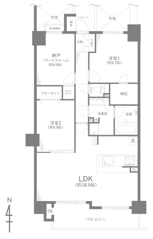 ジェイパーク北千住モナクレイスの間取り