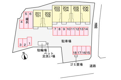 【区画図】 | ココフルール | 駐車場