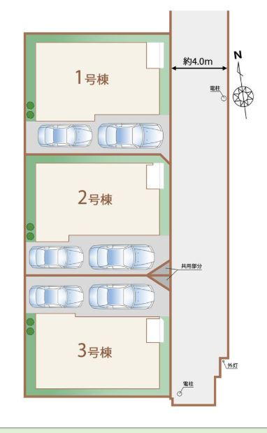 （門真）東大阪市大蓮東　新築戸建の区画図